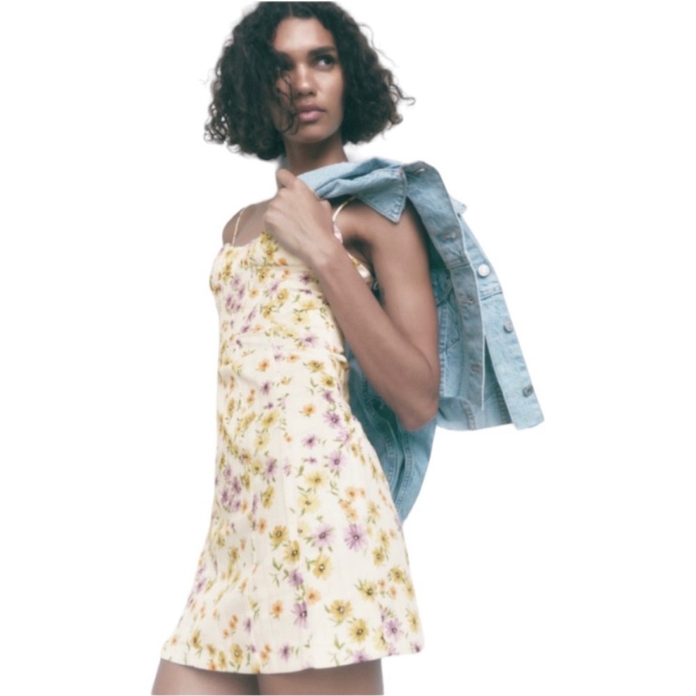 Zara floral mini dress